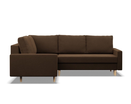 Duży narożnik, lewy, MILO, mikrofaza, 223x172x92 cm, brązowy