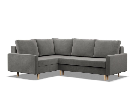 Duży narożnik, lewy, MILO, velvet, 223x172x92 cm, jasny szary