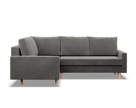 Duży narożnik, lewy, MILO, velvet, 223x172x92 cm, jasny szary