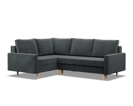 Duży narożnik, lewy, MILO, velvet, 223x172x92 cm, ciemny szary