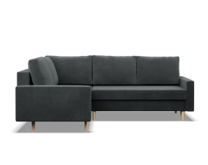 Duży narożnik, lewy, MILO, velvet, 223x172x92 cm, ciemny szary