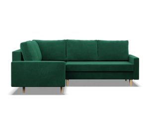 Duży narożnik, lewy, MILO, velvet, 223x172x92 cm, butelkowa zieleń
