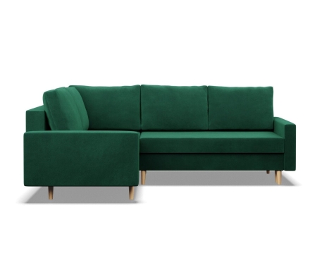 Duży narożnik, lewy, MILO, velvet, 223x172x92 cm, butelkowa zieleń