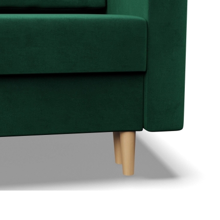 Duży narożnik, lewy, MILO, velvet, 223x172x92 cm, butelkowa zieleń