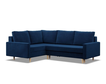 Duży narożnik, lewy, MILO, velvet, 223x172x92 cm, granatowy