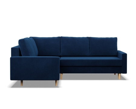 Duży narożnik, lewy, MILO, velvet, 223x172x92 cm, granatowy