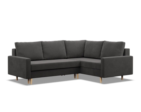 Duży narożnik, prawy, MILO, mikrofaza, 223x172x92 cm, szary