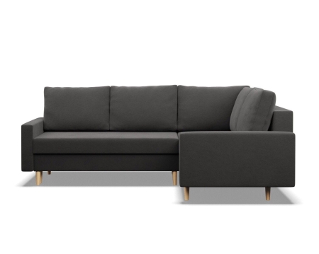 Duży narożnik, prawy, MILO, mikrofaza, 223x172x92 cm, szary