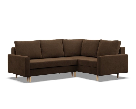 Duży narożnik, prawy, MILO, mikrofaza, 223x172x92 cm, brązowy