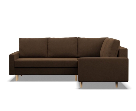 Duży narożnik, prawy, MILO, mikrofaza, 223x172x92 cm, brązowy