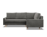 Duży narożnik, prawy, MILO, velvet, 223x172x92 cm, jasny szary