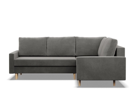 Duży narożnik, prawy, MILO, velvet, 223x172x92 cm, jasny szary