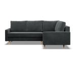 Duży narożnik, prawy, MILO, velvet, 223x172x92 cm, ciemny szary