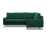 Duży narożnik, prawy, MILO, velvet, 223x172x92 cm, butelkowa zieleń