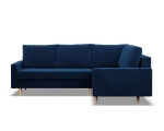 Duży narożnik, prawy, MILO, velvet, 223x172x92 cm, granatowy