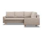 Duży narożnik, prawy, MILO, velvet, 223x172x92 cm, beżowy