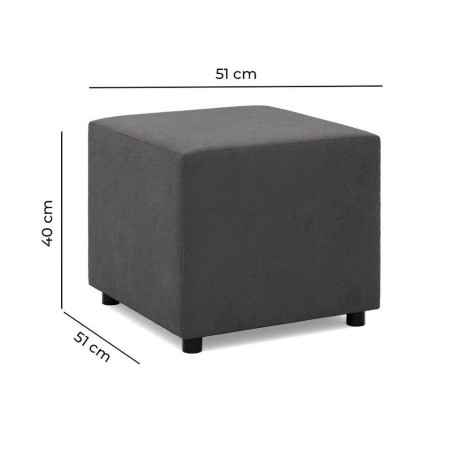 Pufa do siedzenia, BLOM, Mikrofaza, 51x51x40 cm, szary