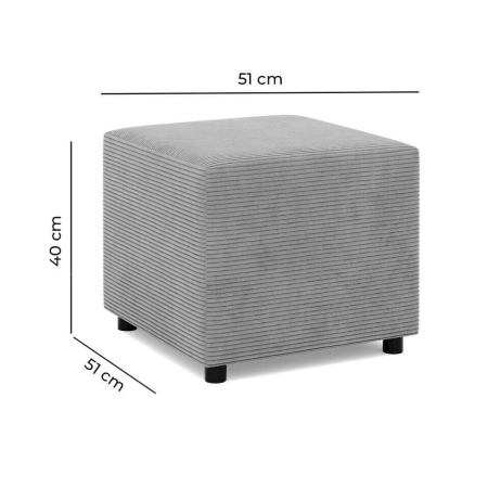 Pufa do siedzenia, BLOM, sztruks, 51x51x40 cm, granatowy