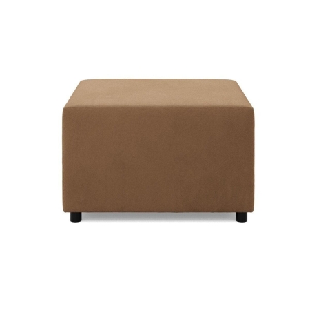 Pufa do salonu, podnóżek, BLOM, Mikrofaza, 71x71x40 cm, cappuccino