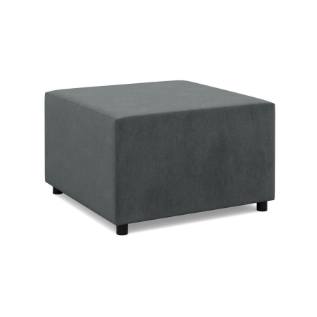 Pufa do salonu, podnóżek, BLOM, velvet, 71x71x40 cm, ciemny szary