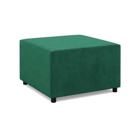 Pufa do salonu, podnóżek, BLOM, velvet, 71x71x40 cm, butelkowa zieleń