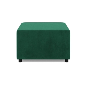 Pufa do salonu, podnóżek, BLOM, velvet, 71x71x40 cm, butelkowa zieleń
