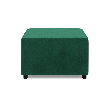 Pufa do salonu, podnóżek, BLOM, velvet, 71x71x40 cm, butelkowa zieleń