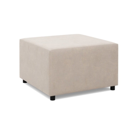 Pufa do salonu, podnóżek, BLOM, velvet, 71x71x40 cm, beżowy
