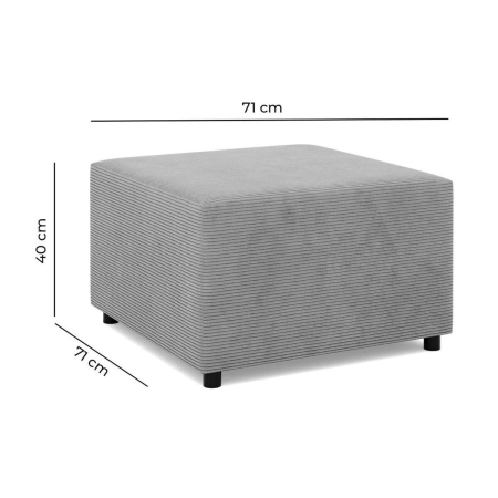Pufa do salonu, podnóżek, BLOM, sztruks, 71x71x40 cm, granatowy