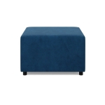 Pufa do salonu, podnóżek, BLOM, sztruks, 71x71x40 cm, granatowy