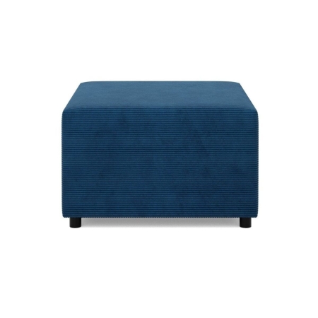 Pufa do salonu, podnóżek, BLOM, sztruks, 71x71x40 cm, granatowy