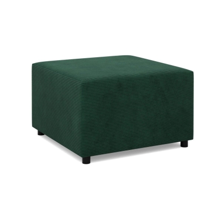 Pufa do salonu, podnóżek, BLOM, sztruks, 71x71x40 cm, butelkowa zieleń