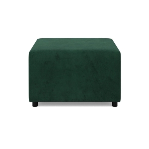 Pufa do salonu, podnóżek, BLOM, sztruks, 71x71x40 cm, butelkowa zieleń