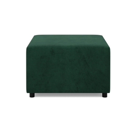 Pufa do salonu, podnóżek, BLOM, sztruks, 71x71x40 cm, butelkowa zieleń