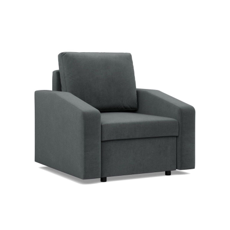 Fotel do salonu, BLOM, velvet, 83x92x92 cm, ciemny szary