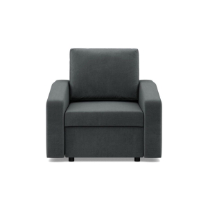 Fotel do salonu, BLOM, velvet, 83x92x92 cm, ciemny szary