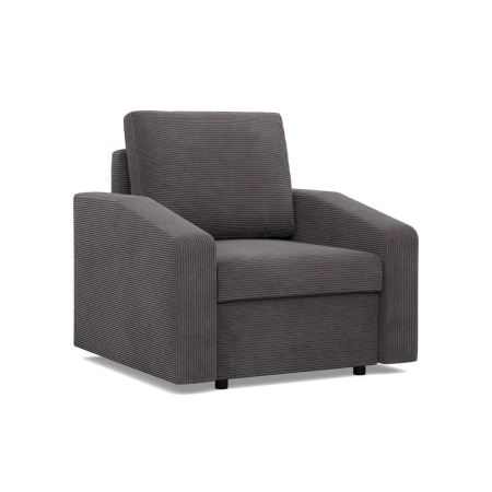 Fotel do salonu, BLOM, sztruks, 83x92x92 cm, ciemny szary
