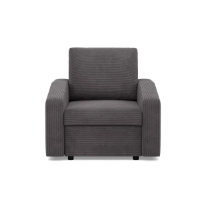 Fotel do salonu, BLOM, sztruks, 83x92x92 cm, ciemny szary