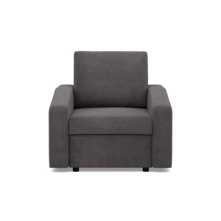 Fotel do salonu, BLOM, sztruks, 83x92x92 cm, ciemny szary