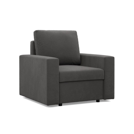 Fotel wypoczynkowy, prosty, BLOM, Mikrofaza, 83x92x85 cm, szary