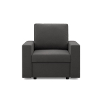 Fotel wypoczynkowy, prosty, BLOM, Mikrofaza, 83x92x85 cm, szary