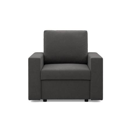 Fotel wypoczynkowy, prosty, BLOM, Mikrofaza, 83x92x85 cm, szary