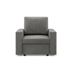 Fotel wypoczynkowy, prosty, BLOM, velvet, 83x92x92 cm, jasny szary