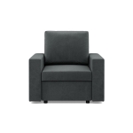 Fotel wypoczynkowy, prosty, BLOM, velvet, 83x92x92 cm, ciemny szary