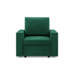 Fotel wypoczynkowy, prosty, BLOM, velvet, 83x92x92 cm, butelkowa zieleń