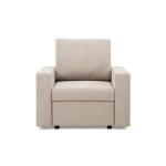 Fotel wypoczynkowy, prosty, BLOM, velvet, 83x92x92 cm, beżowy