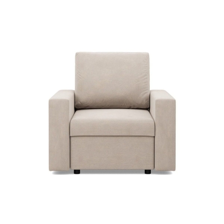 Fotel wypoczynkowy, prosty, BLOM, velvet, 83x92x92 cm, beżowy