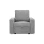 Fotel wypoczynkowy, prosty, BLOM, sztruks, 83x92x92 cm, jasny szary