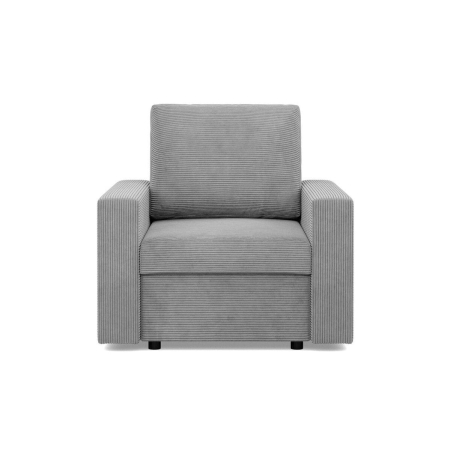 Fotel wypoczynkowy, prosty, BLOM, sztruks, 83x92x92 cm, jasny szary