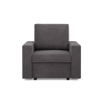 Fotel wypoczynkowy, prosty, BLOM, sztruks, 83x92x92 cm, ciemny szary